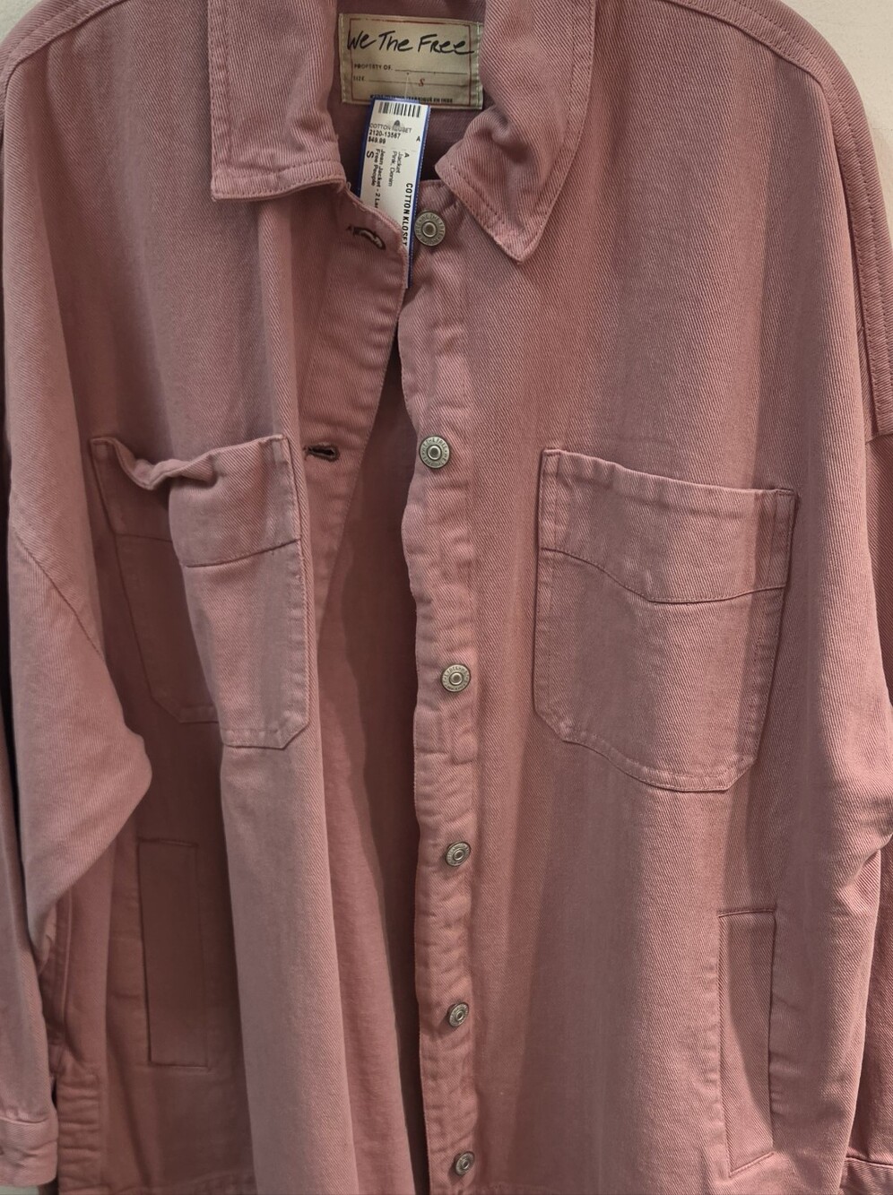 We The Free Madison Washed Rose Oversized Jean Jacket - Picture 4 of 4